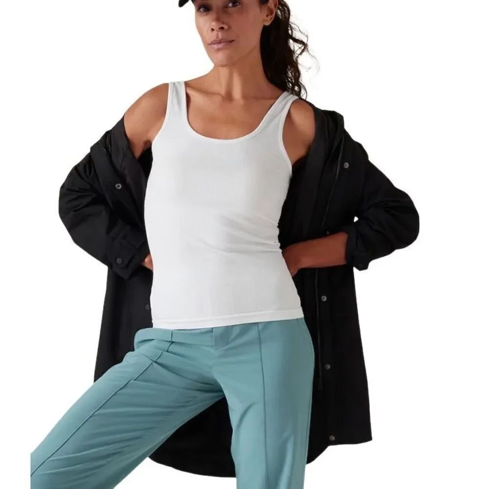 Athleta women’s renew seamless, sleeveless, white, ribbed, tank top size XL - Picture 4 of 8
